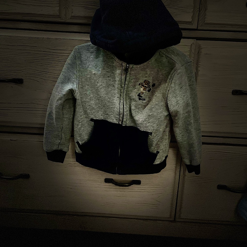 Ralph Lauren kids teddy hoodie with zipper 24 months